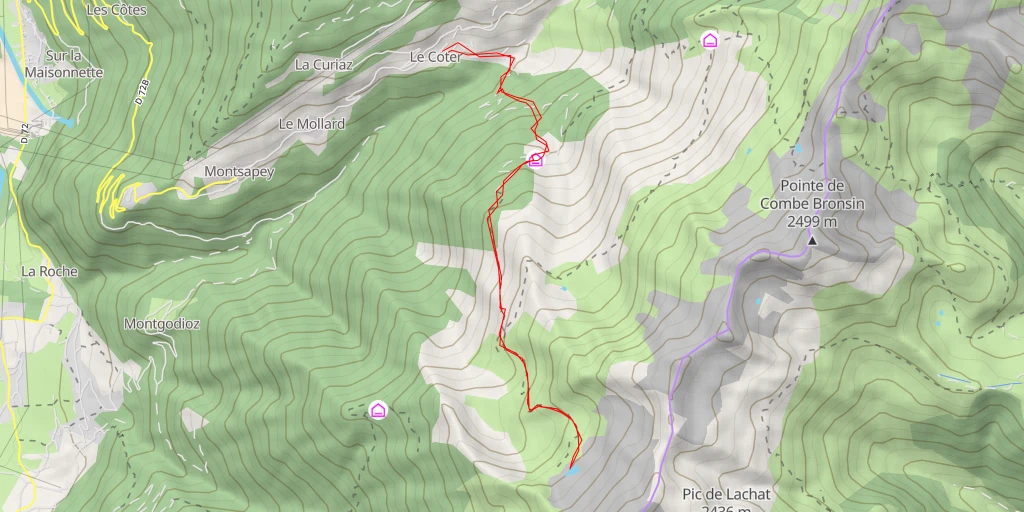 Map of the trail for Lac de Clartan
