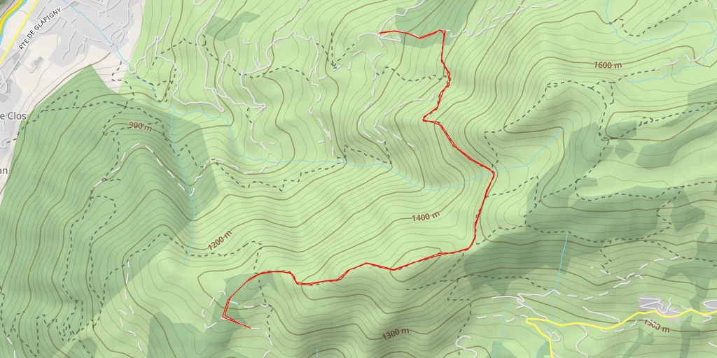 Map of the trail for Route de Chalmont
