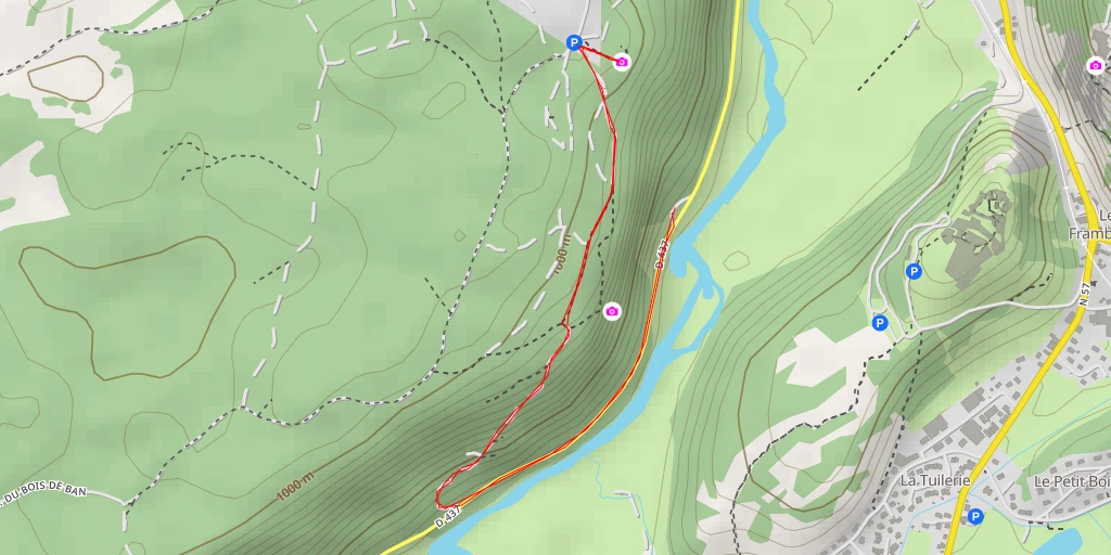 Map of the trail for Point de vue de la Fauconnière