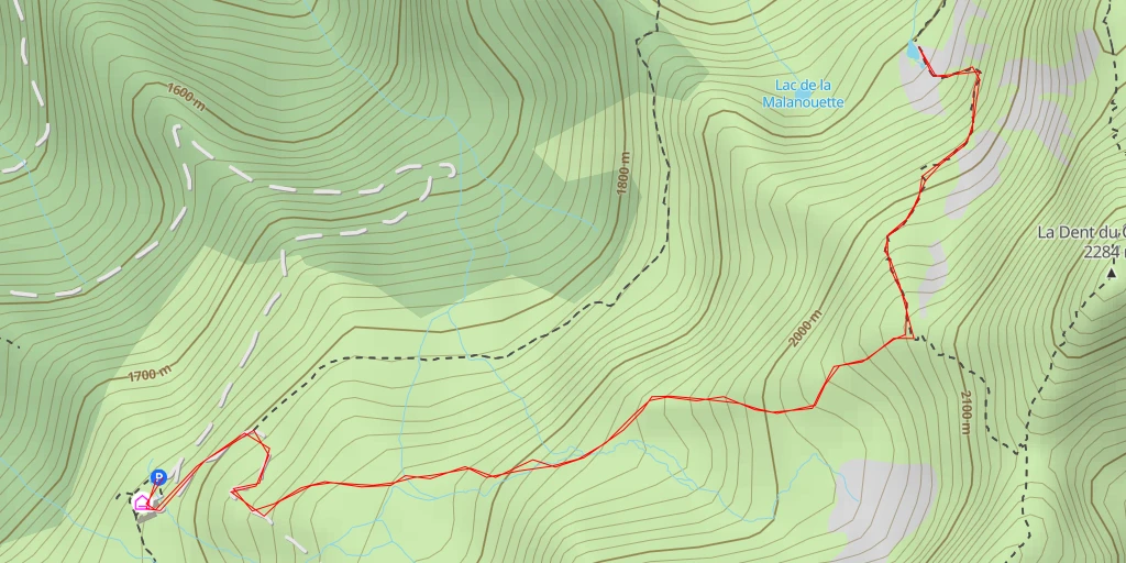 Map of the trail for Chemin des Chêvres