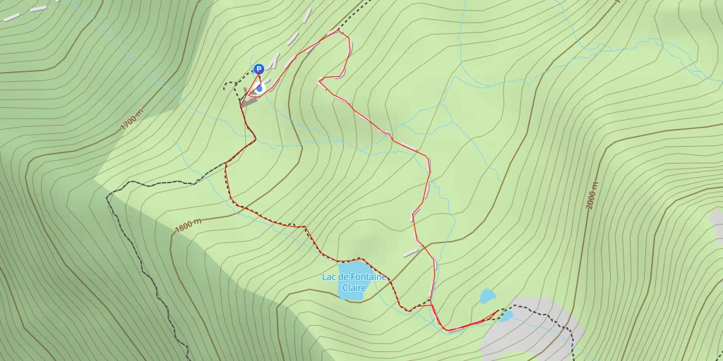 Map of the trail for Chemin des Chêvres