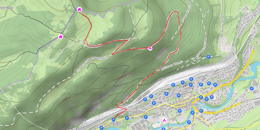 Map of the trail for Cabane CAS du Mont d'Or