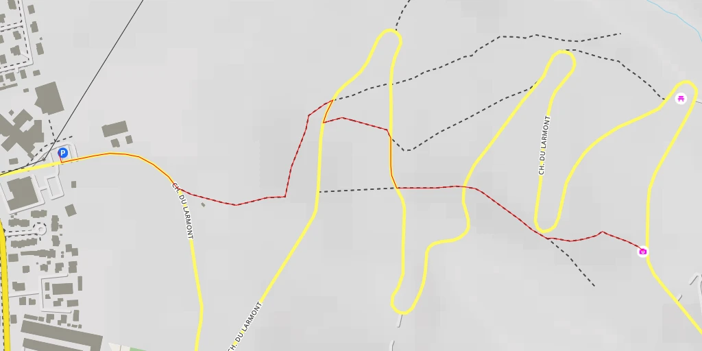 Carte de l'itinéraire :  Chemin du Larmont