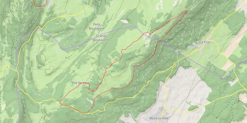 Map of the trail for Collet de Boutavent - Le Basset  Tour Col du Mollendruz > Boutavent dessus > Chalet Lyon > Pré Magnin