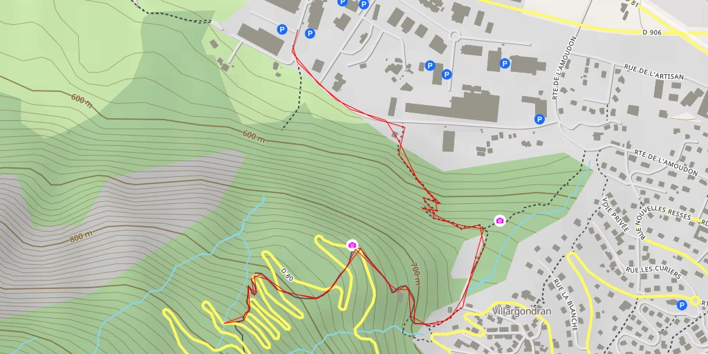 Map of the trail for D 80 - D 80