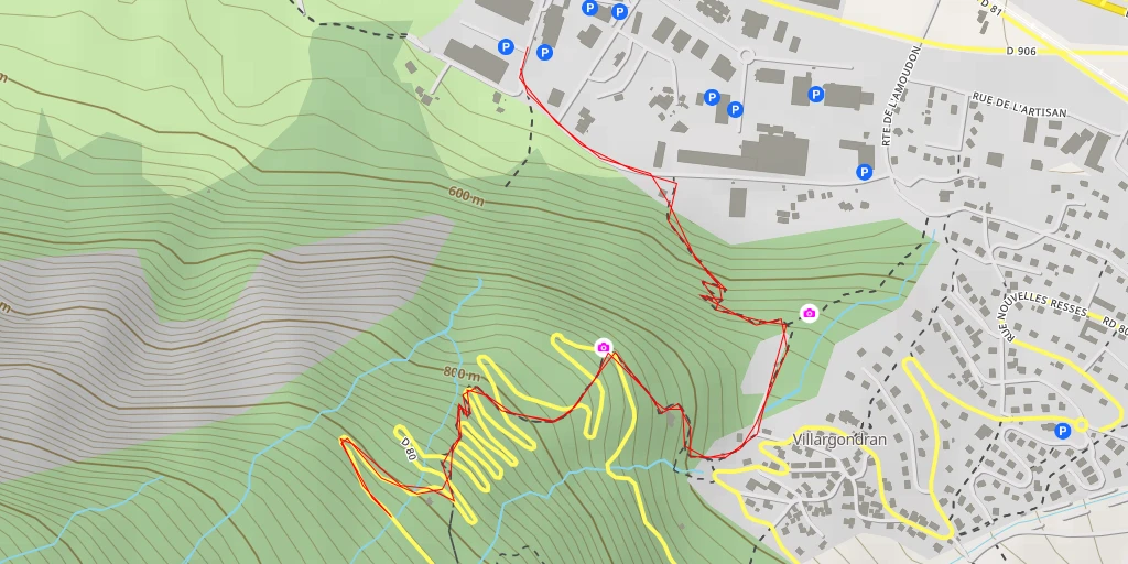 Map of the trail for D 80 - D 80