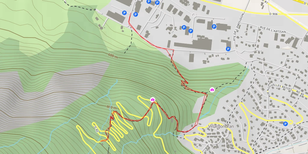 Map of the trail for D 80 - D 80