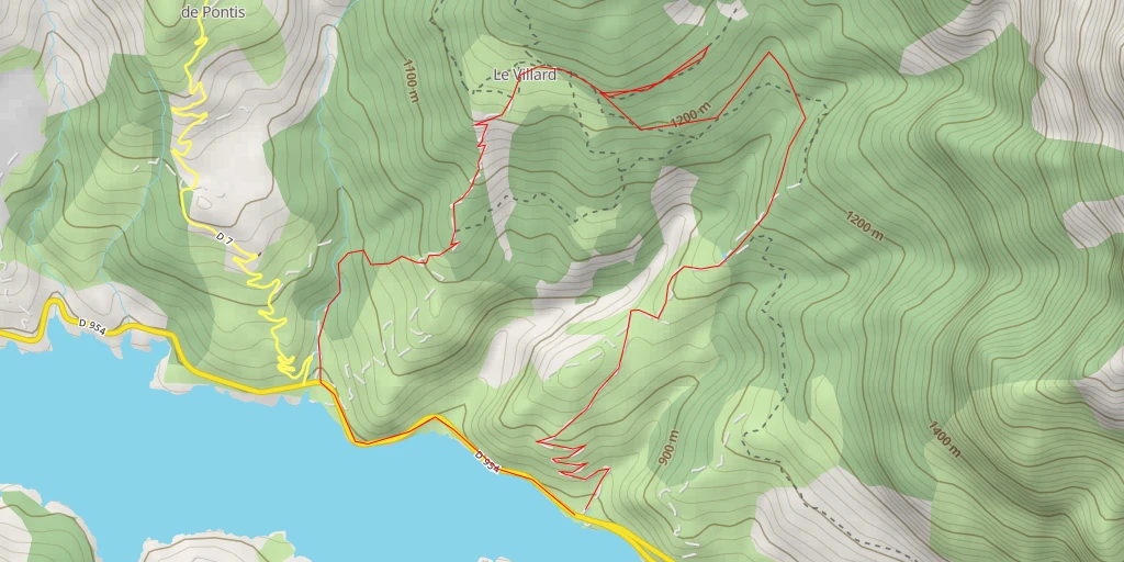 Map of the trail for chaos rocheux - Chemin de Saint-Martin