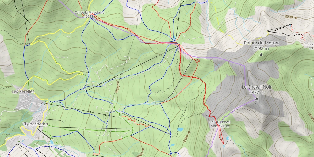 Map of the trail for Lacs du Cheval Noir