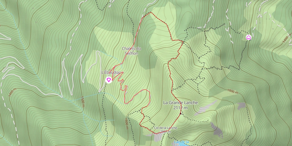 Map of the trail for La Grande Lanche