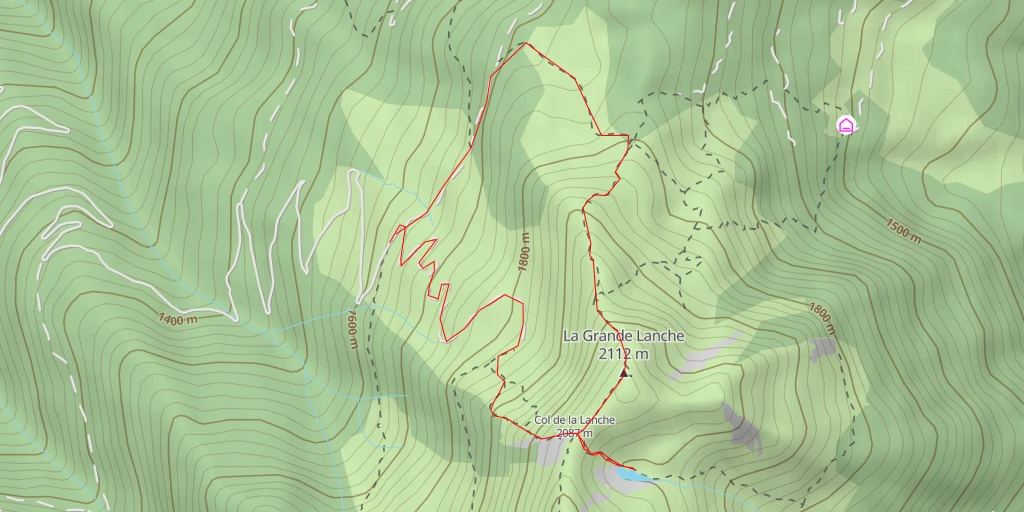 Map of the trail for Lac de la Lanche