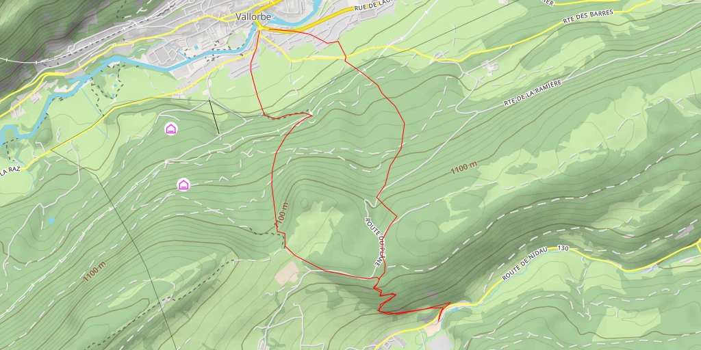 Carte de l'itinéraire :  Route de Nidau