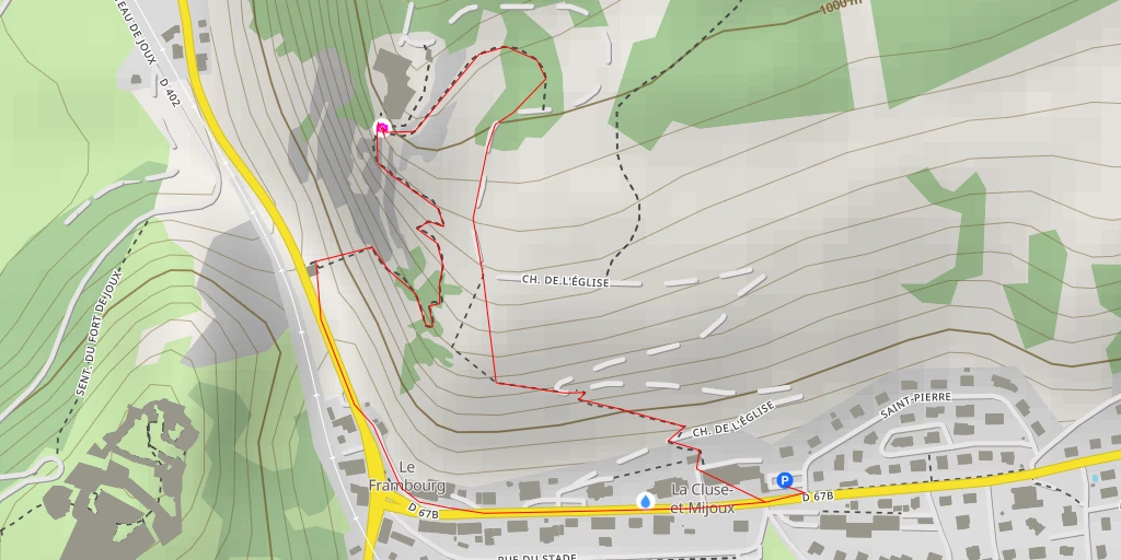 Map of the trail for Point de vue du Fort Mahler