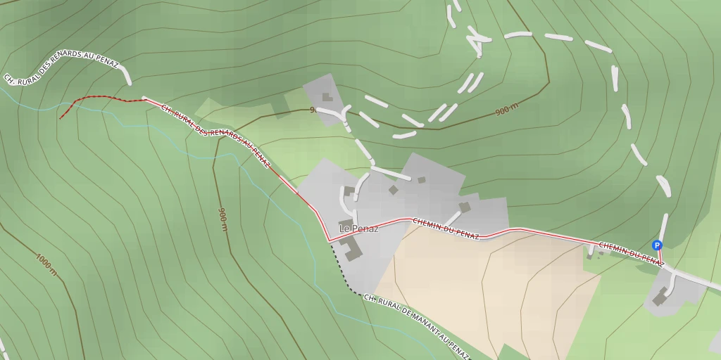 Map of the trail for Cascade du Penaz