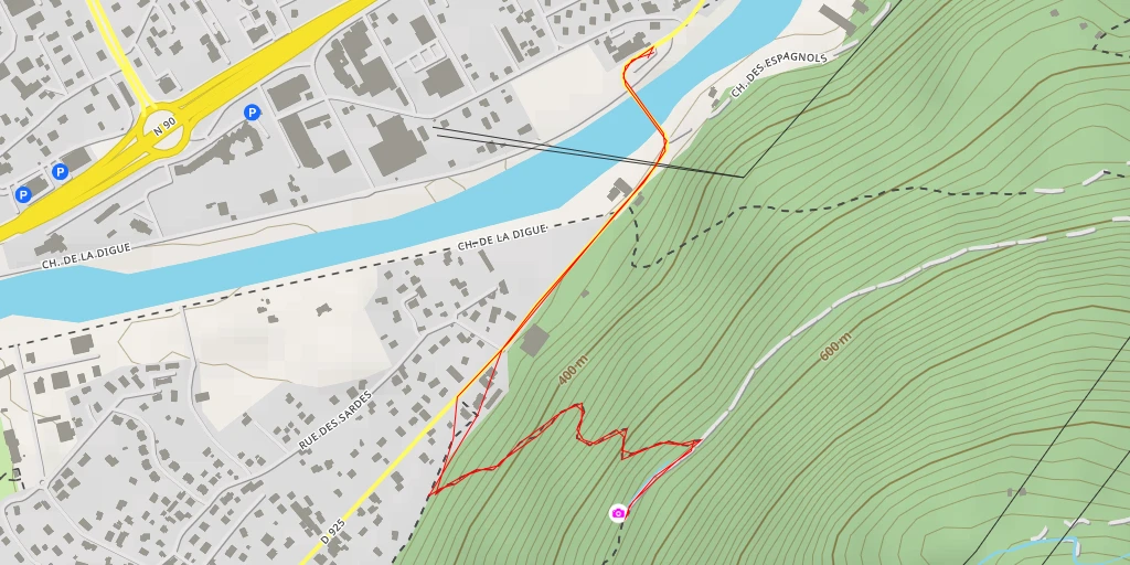 Map of the trail for L'Oratoire