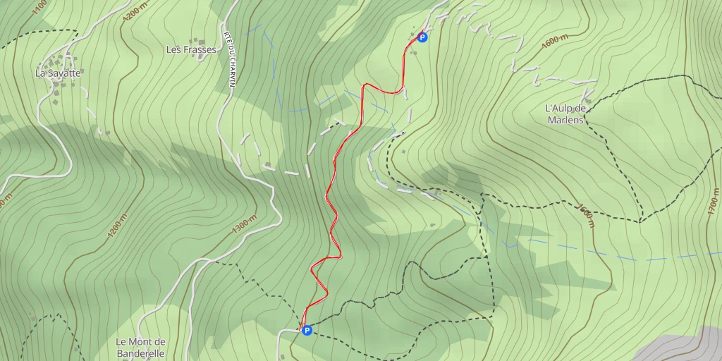 Map of the trail for Les Fontanettes