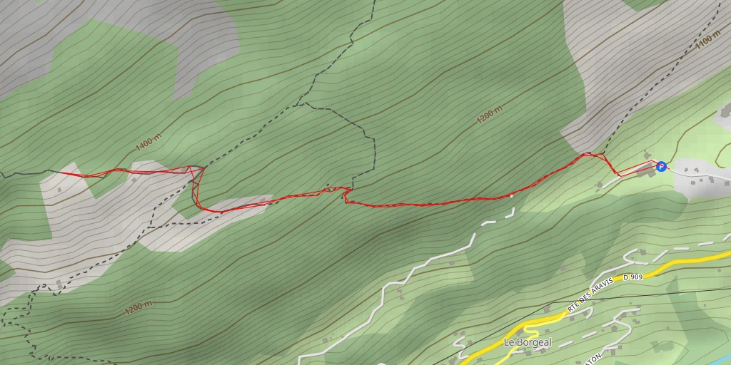 Map of the trail for Chalet de la Mare - Route de Praz Cornet