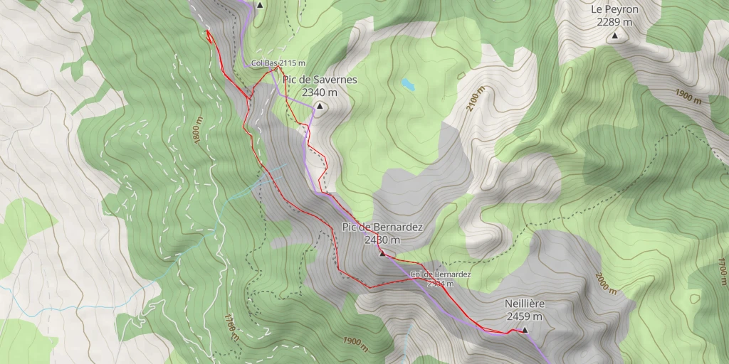 Map of the trail for Neillière