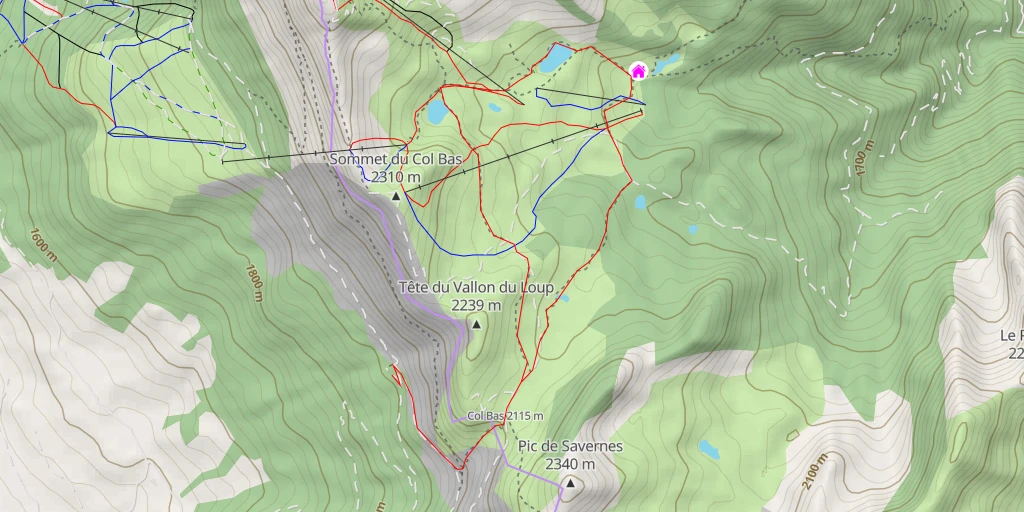 Map of the trail for Lac du Milieu