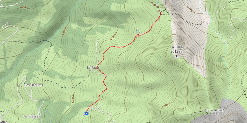Map of the trail for Alpage du Freu