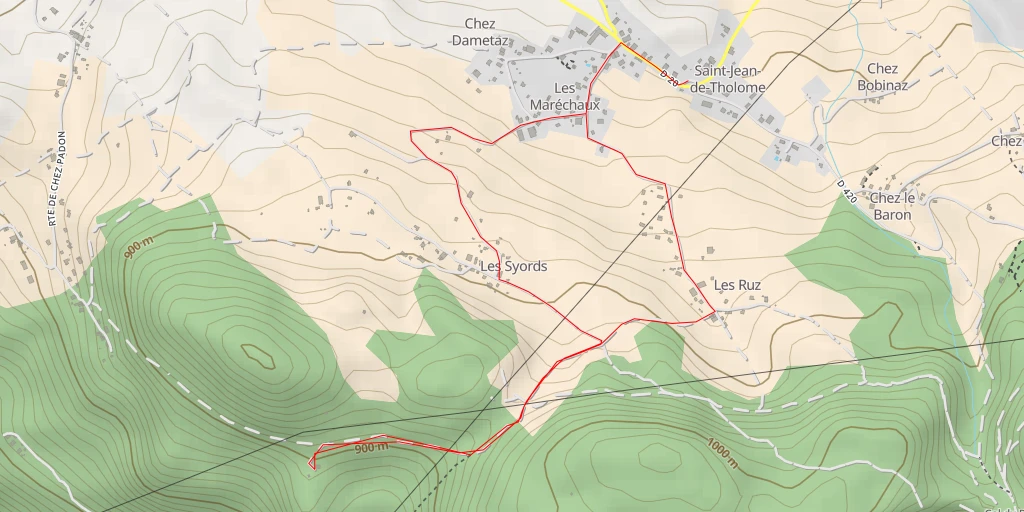 Carte de l'itinéraire :  Chemin de croix d'Orgevat - Bonneville