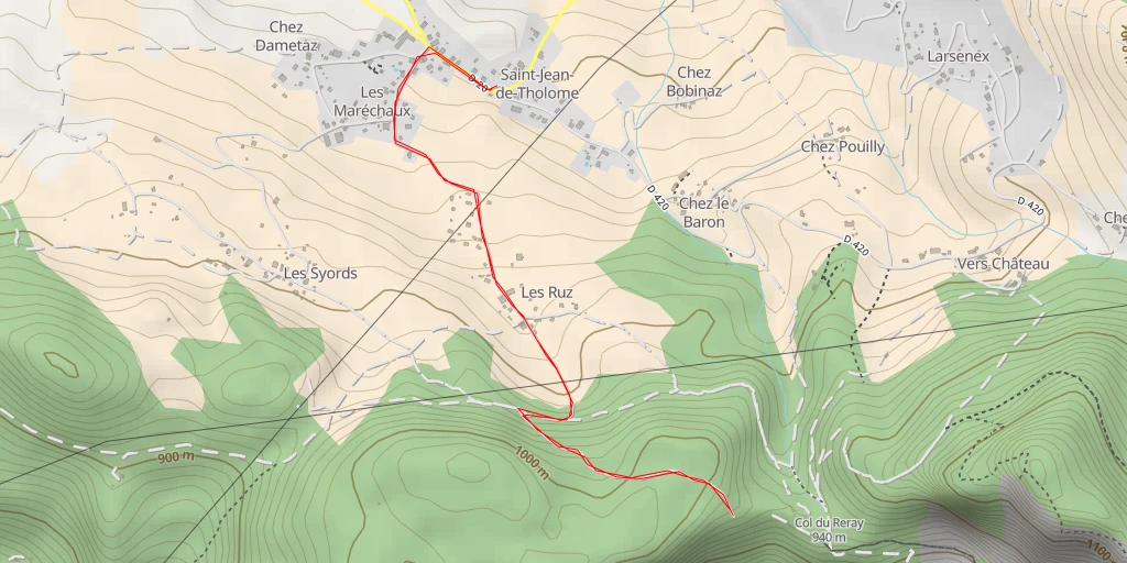 Map of the trail for La Source - Bonneville