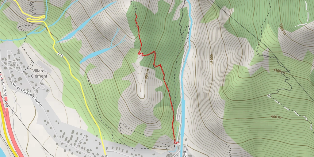 Map of the trail for Pointe de Char d'Osset