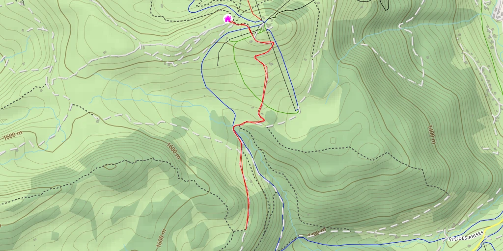 Map of the trail for Le Piste Bleue