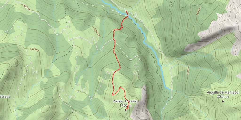 Carte de l'itinéraire :  Pointe d'Orsière