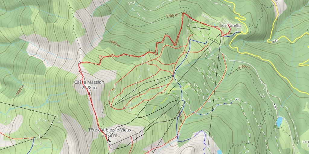 Map of the trail for Tête d'Albiez-le-Vieux