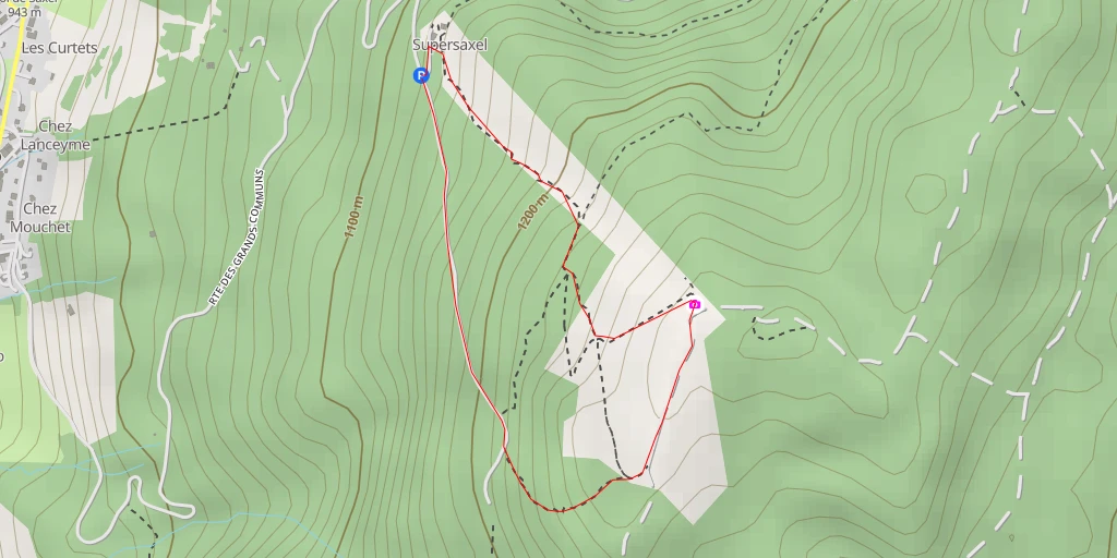 Map of the trail for Route de la Covaz