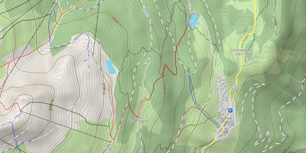 Map of the trail for Retenue collinaire de Vinouva - Coq de Bruyère - Montricher-Albanne