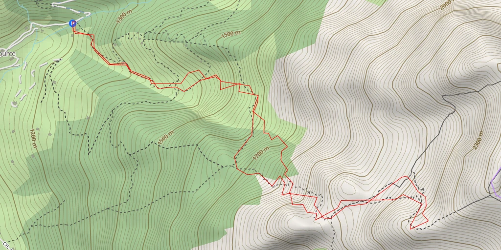 Map of the trail for L'Étale - Pointe 2266 m Face N