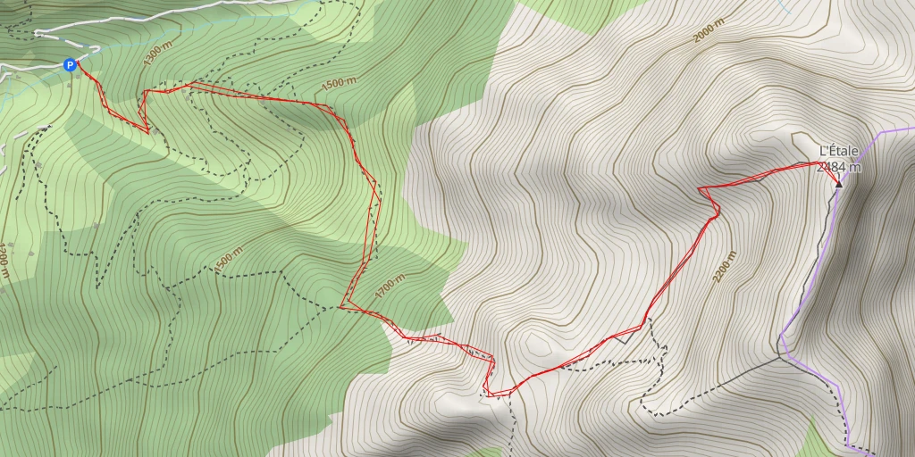 Map of the trail for L'Étale