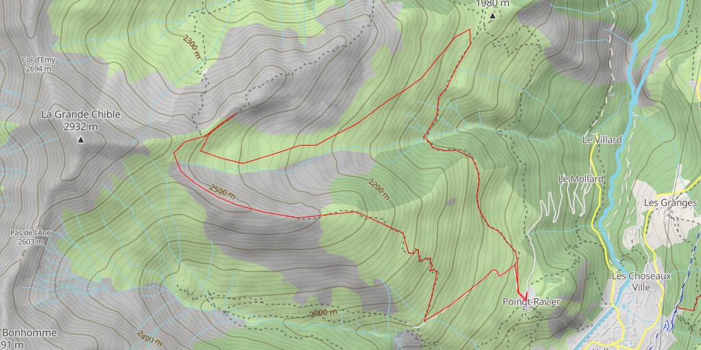 Map of the trail for Paroi du Midi