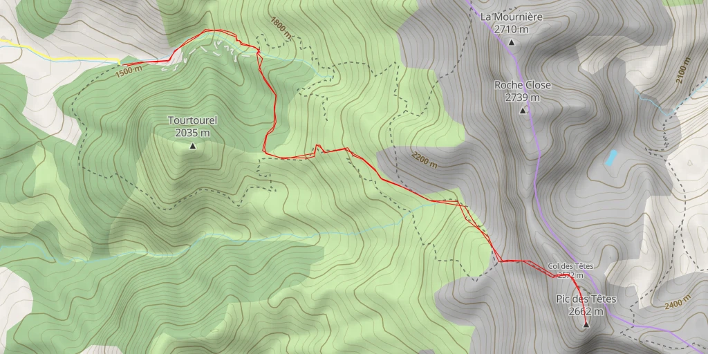 Map of the trail for Pic des Têtes