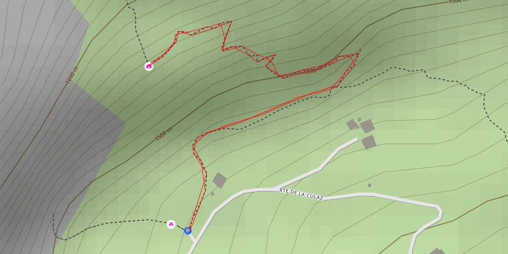 Map of the trail for Route de la Culaz