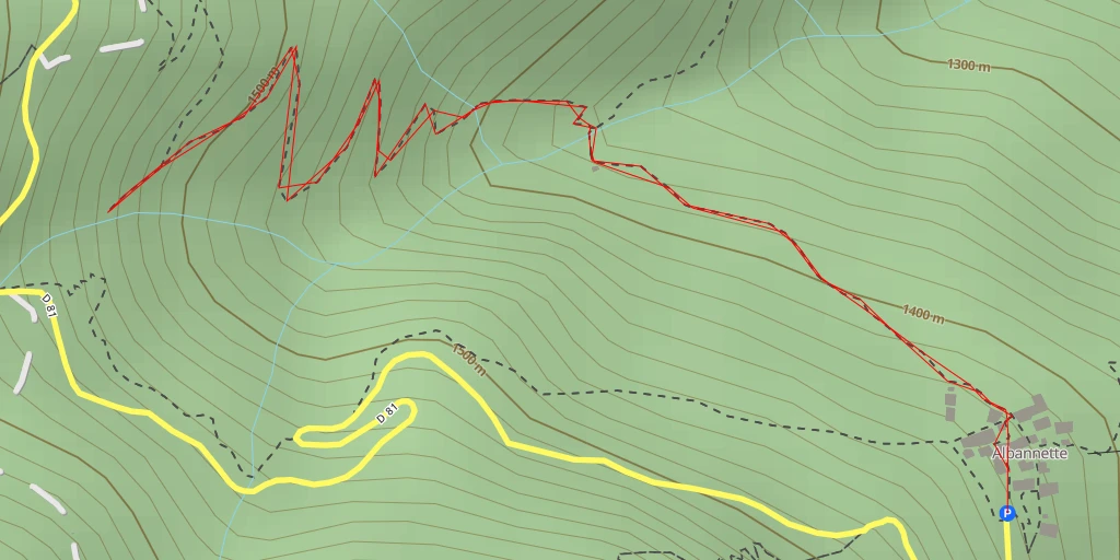 Map of the trail for Cascade du Pis