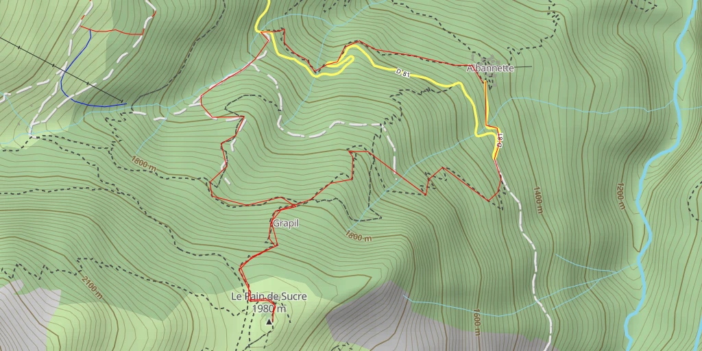 Map of the trail for Le Pain de Sucre