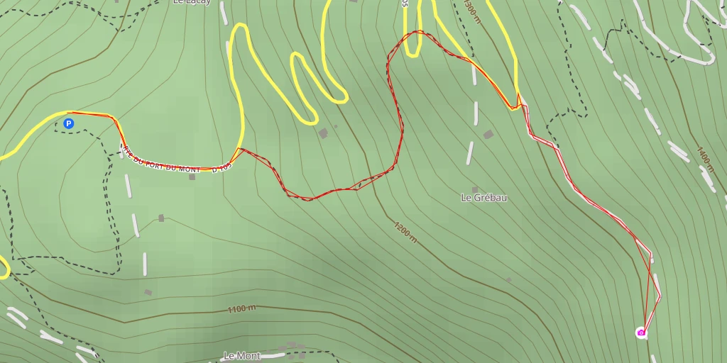 Map of the trail for Route du Fort du Mont