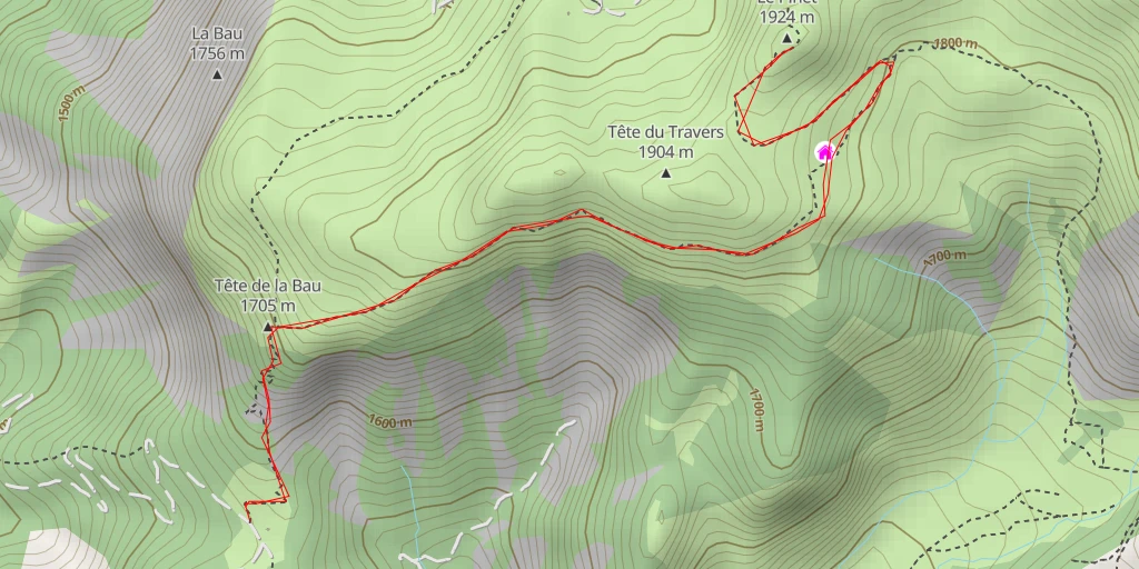 Map of the trail for Le Pinet