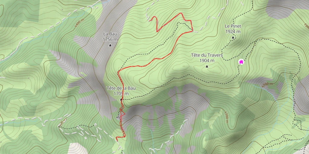 Map of the trail for Col de Mariaud