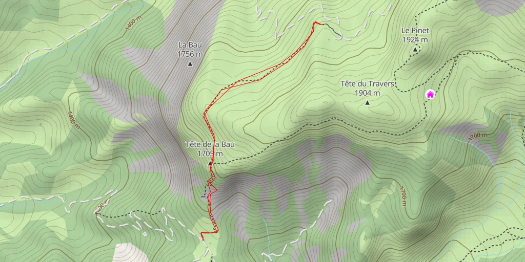 Map of the trail for Col de Mariaud