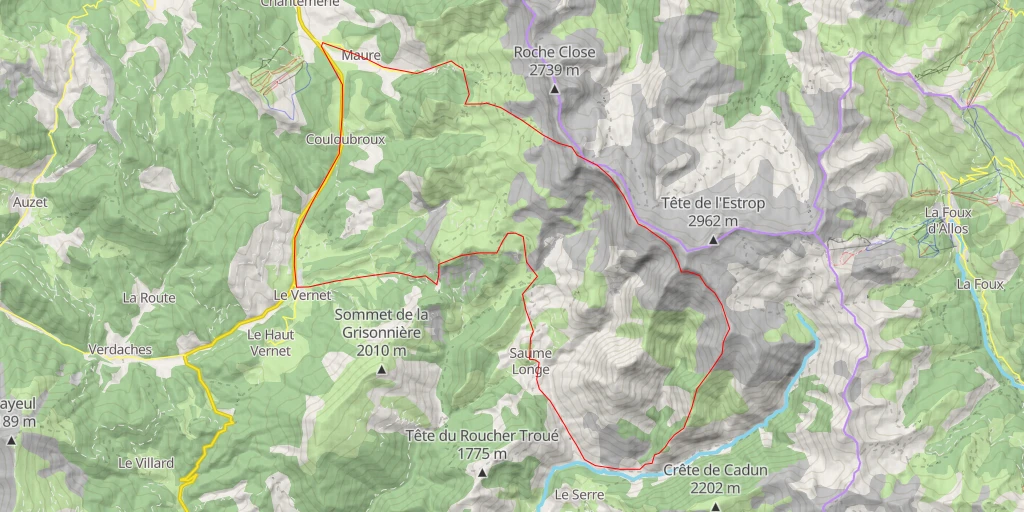 Map of the trail for Puy de la Sèche