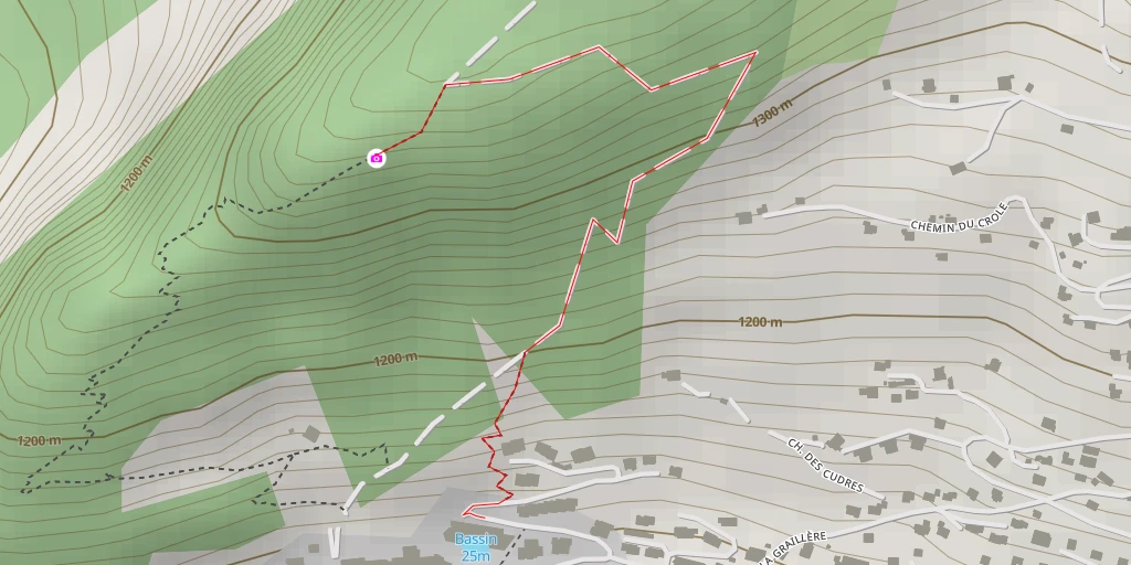 Map of the trail for Route de la Piscine