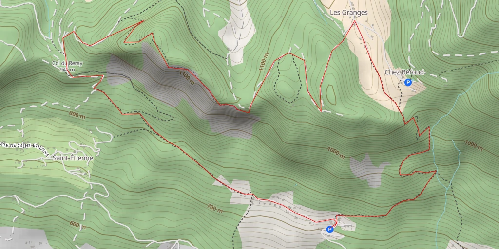 Map of the trail for Chemin du Bois des Boeufs