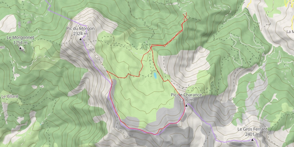 Map of the trail for Tête de la Vieille