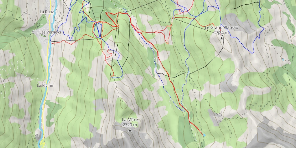 Map of the trail for Piste de la Plagnette - Route Militaire du Camp des Rochilles