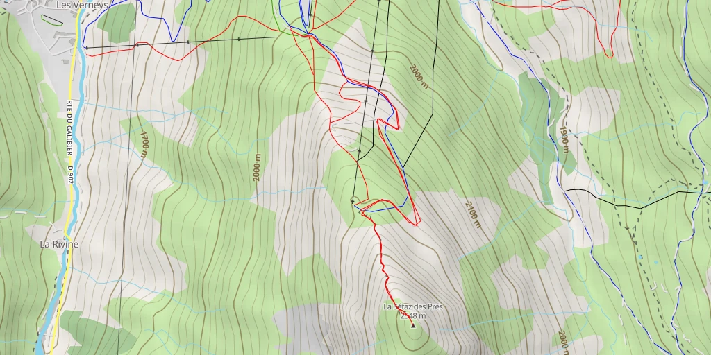 Map of the trail for La Sétaz des Prés