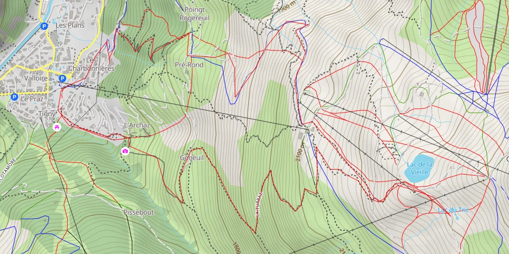 Map of the trail for La Turraz